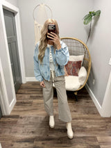 AUBREY FP DUPE ACID WASH ZIP JACKET TOP