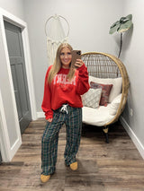 RED MERRY BOW DETAIL SWEATSHIRTS