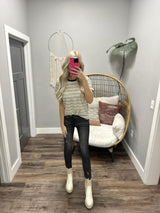 GEMMA BLACK MULTI STRIPE SHORT SLEEVE TEE