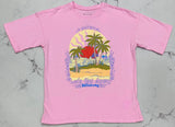 GIRL'S BILLABONG OVERSIZED PINK DREAM VACATION VIBES TEE PINK