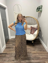 JAZMIN BLUE SHORT SLEEVE BUTTON TOP