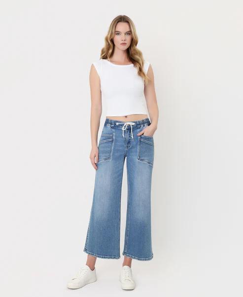 BAYLOR HIGH RISE DRAWSTRING DENIM JEANS