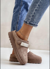 BLACK FRIDAY KHAKI SUEDE FUR LINED CLOG DUPE *FINAL SALE*