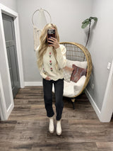 SPRING BLOOMS EMBROIDERED SWEATER TOP