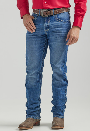 WRANGLER MEN'S ROCK 47 PASO FINO SLIM STRAIGHT LEG DENIM