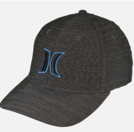 MENS HURLEY H20 DRI MAX HEATHER BLACK FLEXFIT HAT