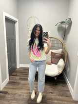 WHITE ROLLING STONES PUFF PRINT TEE