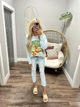 BLUE WASHED FRESHLY SQUEEZED CREW SWEATSHIRT