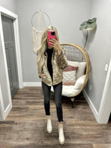 TRISHA CHAMPAGNE VELVET EMBROIDERED LINED JACKET