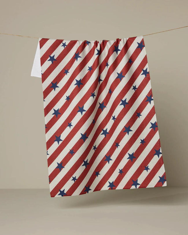 GEOMETRY PATRIOTIC STRIPE TEA TOWEL