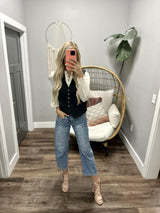 JANA BLACK DENIM BUTTON UP VEST