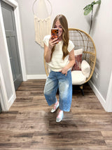SIERRA IVORY PANEL KNIT SWEATER TOP