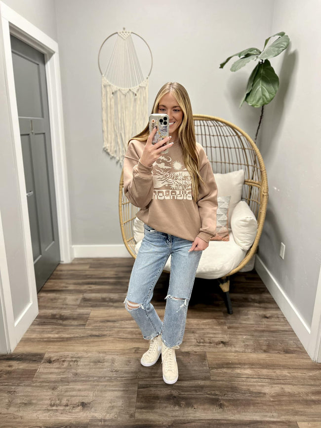 BILLABONG WHITE SPACE CREW SWEATER TOP
