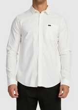 MEN'S RVCA THAT'LL DO STRETCH LONG SLEEVE BUTTON UP SHIRT WHITE