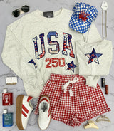 HEATHER GREY USA 250 SWEATSHIRT