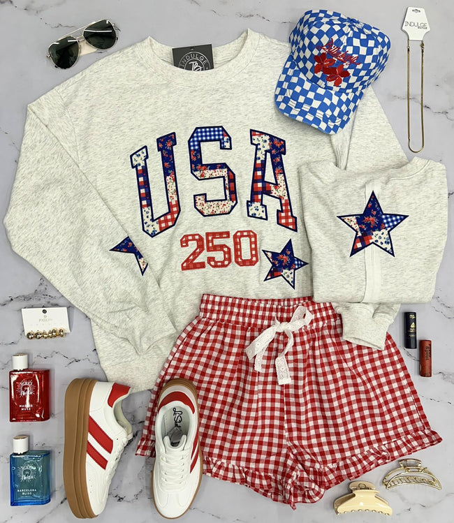 HEATHER GREY USA 250 SWEATSHIRT