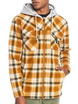 MENS QUIKSILVER CAMEL SUPER SWELL HOODED FLANNEL