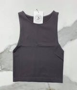 CHARCOAL RIBBED CROP