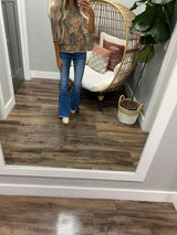 VINTAGE FALL FLORAL SMOCKED BLOUSE