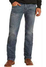 ROCK & ROLL DENIM HOOEY SLIM FIT STRETCH STRAIGHT BOOTCUT JEANS