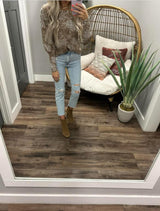 LETTI LEOPARD PUFF LONG SLEEVE TOP