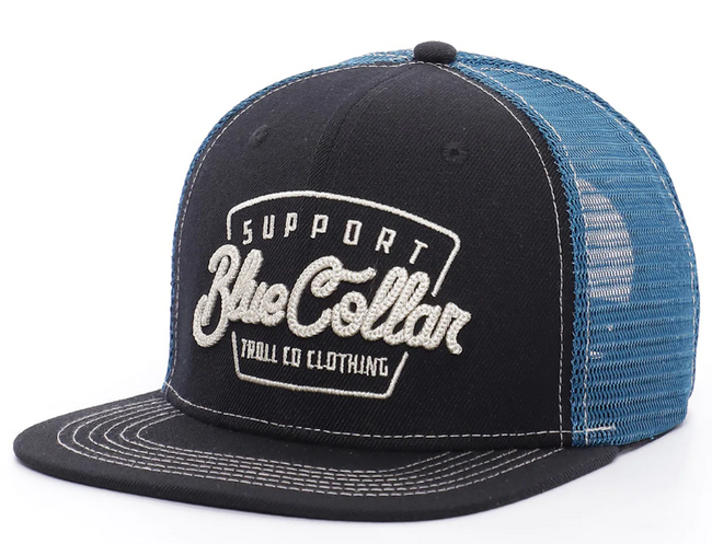 TROLL CO BIG SLAB SNAPBACK HAT BLACK & BLUE