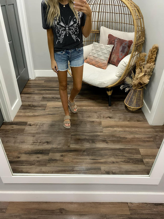 CHARCOAL BUTTERFLY GRAPHIC TEE