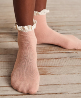 OLD ROSE FREE PEOPLE BELOVED WAFFLE KNIT SOCKS