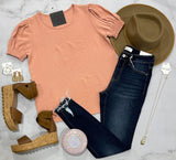 MAUVE SMOCK SLEEVE BLOUSE