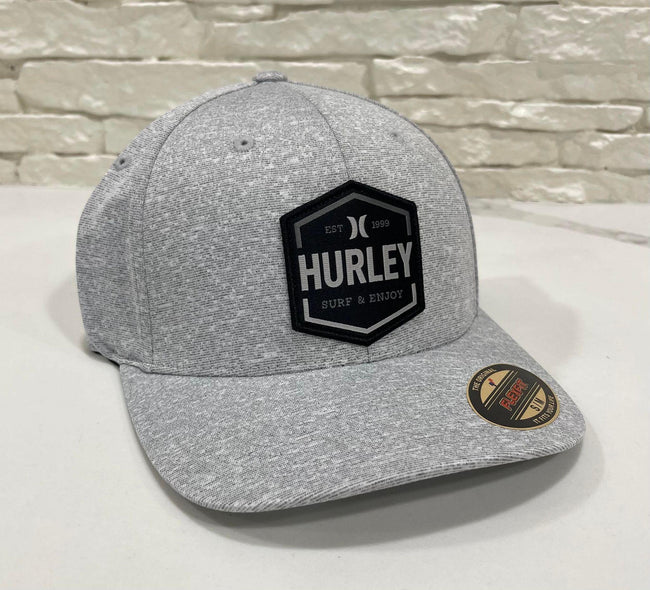 HURLEY WILSON HEATHERED GREY FLEXFIT HAT