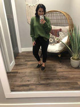 WASHED OLIVE SWEATER
