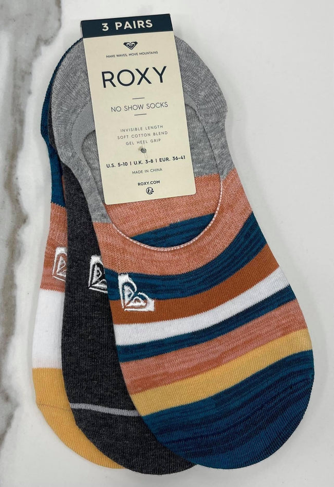 DESERT STRIPE ROXY 3 PACK NO SHOW SOCKS