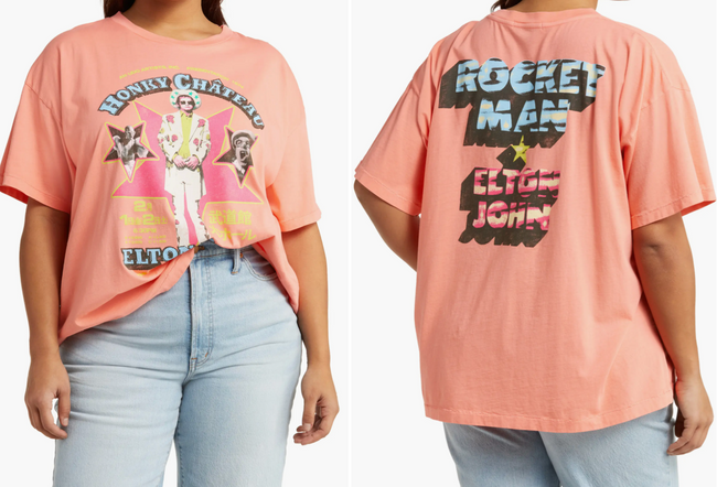 ELTON JOHN CORAL ROCKET MAN TEE