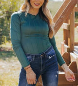 FREE PEOPLE ALPINE WIDE EYED MOCK NECK TOP