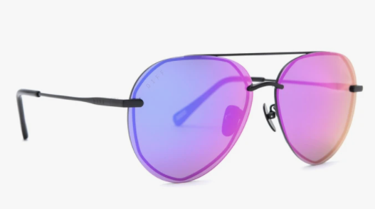 LENOX MATTE BLACK PURPLE DIFF SUNGLASSES