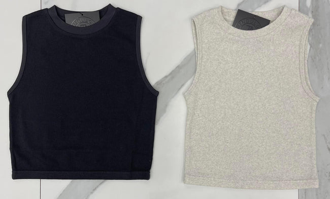 OATMEAL RIBBED TEXTURE TANK