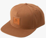 RVCA ALL THE WA SNAPBACK FLAT BRIM HAT DUCK BROWN