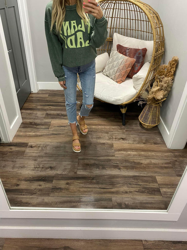 PLANT LADY CORDED CREW SWEATER