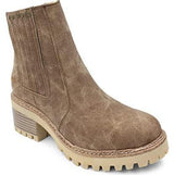 LEAH TAUPE STUDDED PLATFORM BOOTS