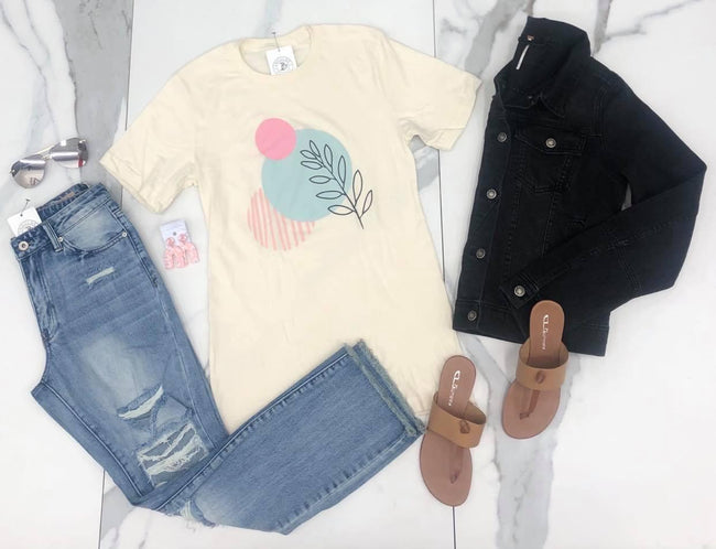 IVORY CIRCLES GRAPHIC TEE