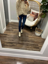 SEPTEMBER WINDOW PANE SWEATER TOP