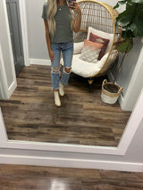 ROCKY OLIVE RIBBED TOP