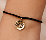 PURA VIDA BLACK CRYSTAL MOUNTAIN COIN GOLD BRACELET
