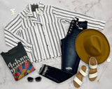 FUNNEL NECK STRIPE JACKET