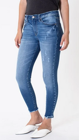 KIARA MID RISE ANKLE DETIAL JEANS