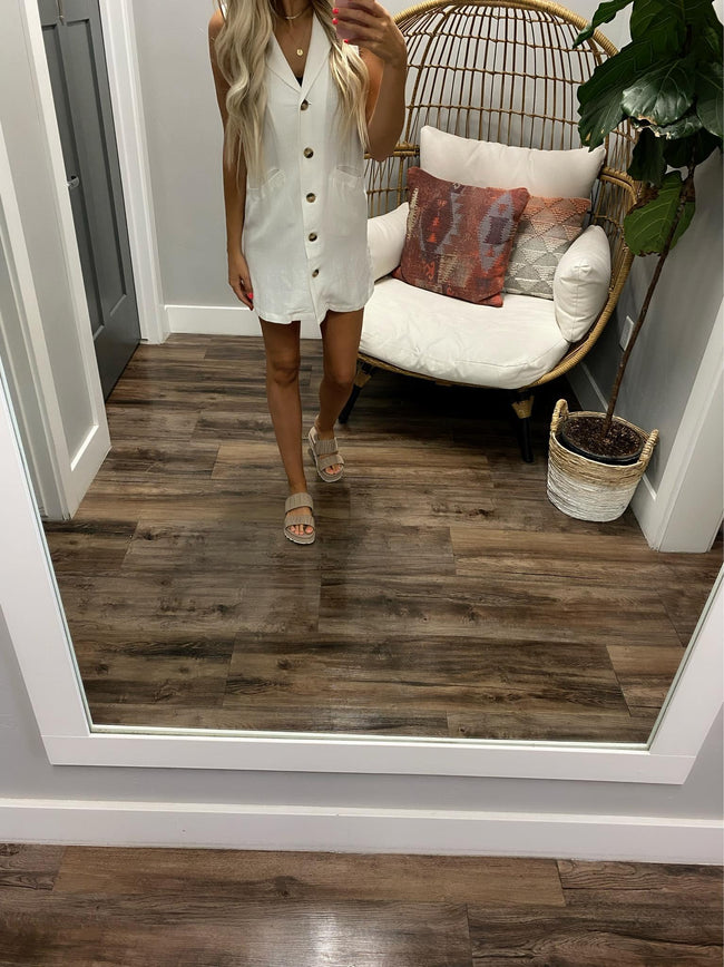 WHITE VEST DRESS COVERUP