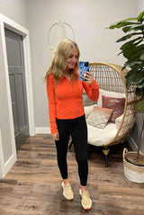 FREE PEOPLE RUN THE COURSE 1/2 ZIP JACKET POPPY