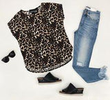 BLACK AND TAUPE LEOPARD TOP