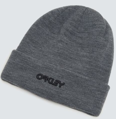 OAKLEY HEATHER GREY LOGO BEANIE