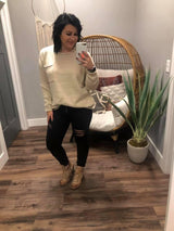 NATURAL KNIT SWEATER TOP